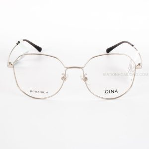 GỌNG KÍNH QINA QJ7097_B90 TITANIUM ĐA GIÁC OVAL NỮ