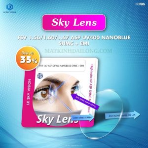 TRÒNG KÍNH Skylens 1.67 ASP UV 400 Nano Blue