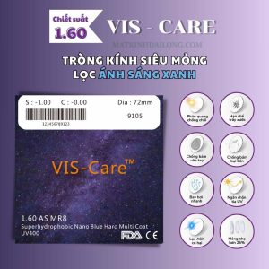 TRÒNG KÍNH VIS-CARE 1.60 AS MR8 NANO BLUE UV