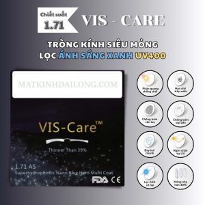 TRÒNG KÍNH VIS-CARE 1.71 AS NANO BLUE UV