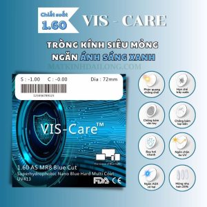 TRÒNG KÍNH VIS-CARE 1.60 AS MR8 BLUE CUT UV